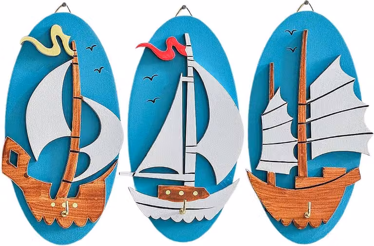 Set van 3 Mediterrane Decoratieve Wandhaken voor de Entree en Hal