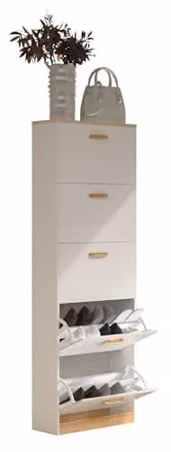 home24 Schoenenkast wit met kantelkleppen B/D/H: 59 x 30 x 170 cm
