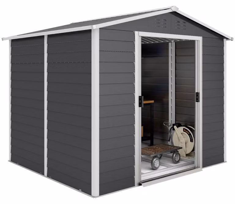 Outsunny tuinhuis met hellend dak, schuifdeur en fundering, 4,4 m²