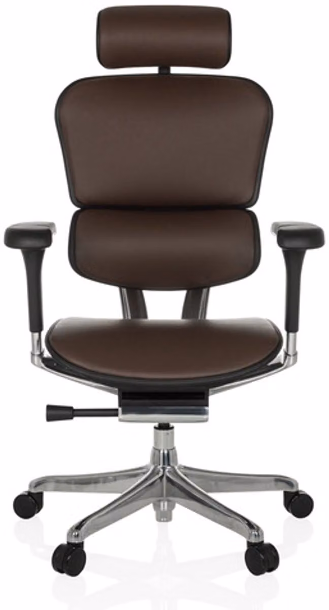 hjh OFFICE Ergohuman Gen2 Ergonomische Bureaustoel van Leder, Bruin