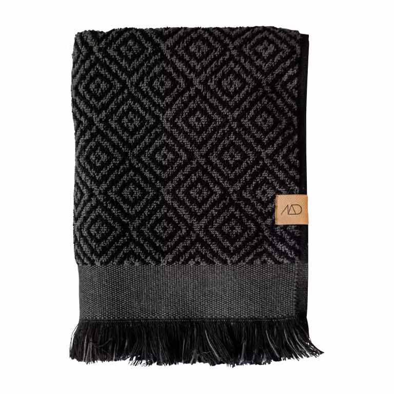 Mette Ditmer Morocco handdoek Black-grey Breedte: 70 cm, Lengte: 135 cm