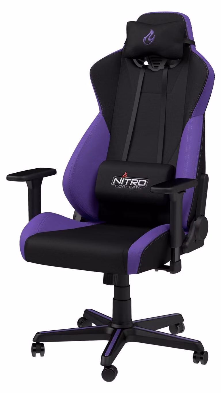 Nitro Concepts S300 Gaming Chair - Zwart/Paars - Textiel en Schuim