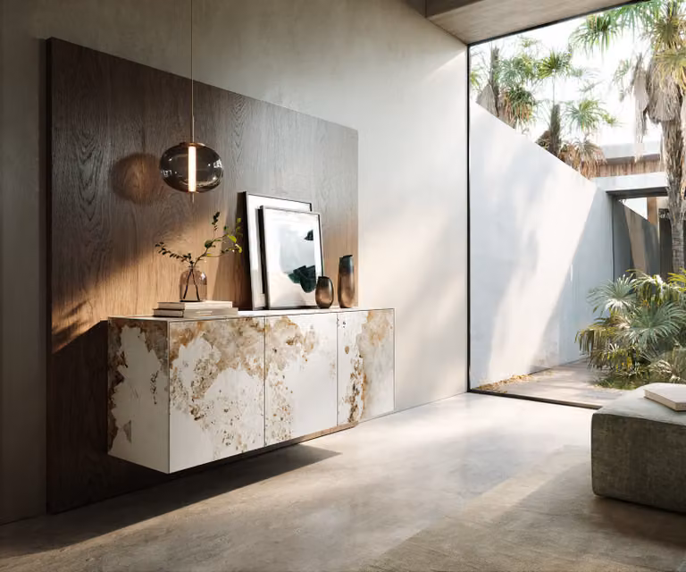 DELIFE Dressoir Cuor Wit-beige Keramiek Modern Zwevend Breedte: 150 cm, Hoogte: 45 cm, Diepte: 60 cm