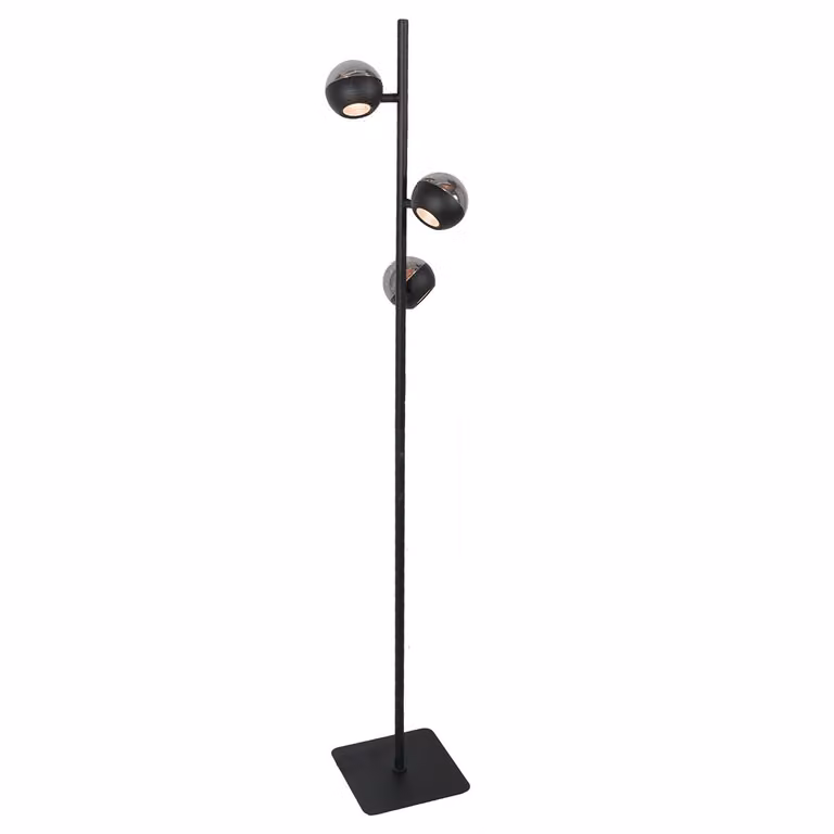Steinhauer Belluno Led vloerlamp met 3 lichten - Zwart - Glas