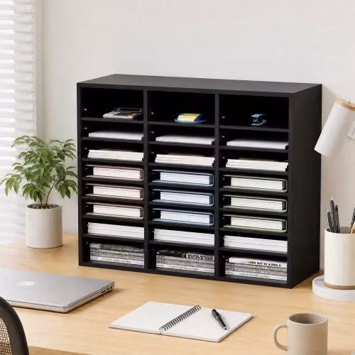 Vevor Bureau-organizer met meerdere compartimenten, Zwart, Modern Design