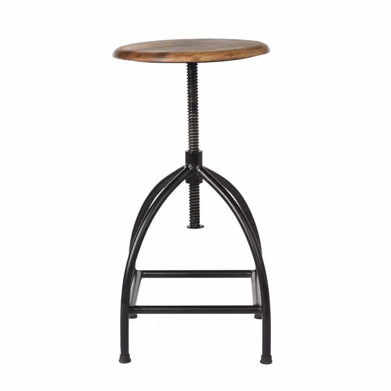 Broste Copenhagen Sire ronde kruk Naturel-zwart, Ø33 x H 73 cm