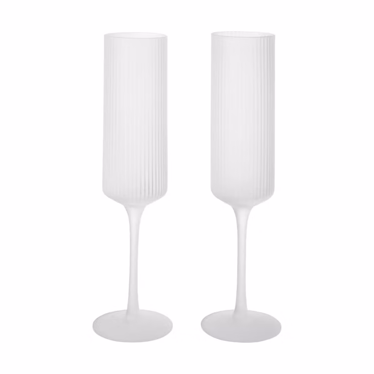 Ferm Living Ripple champagneglazen, 2-stuks, 15 cl, transparant