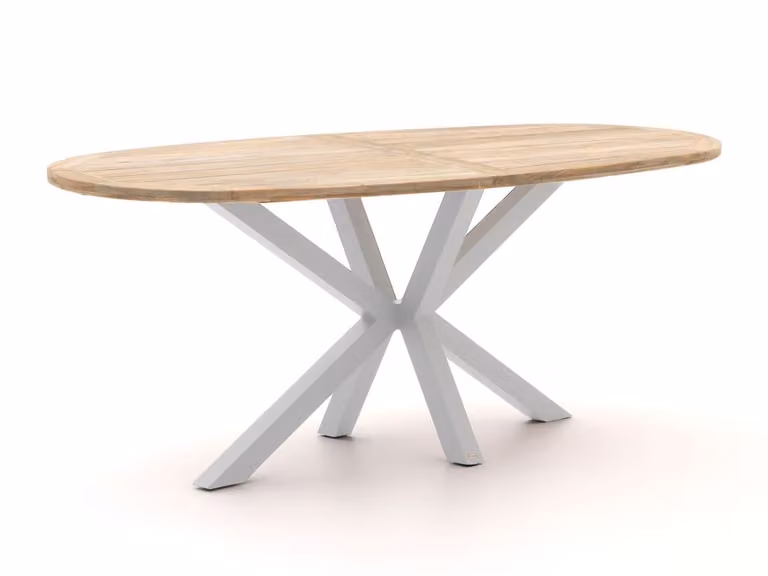 ROUGH Ovaal Tuintafel van Teakhout voor 6 personen - Bruin/Grijs