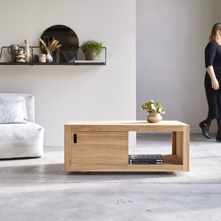Tikamoon Adam Teak Salontafel - Natuurlijk - Rechthoekig