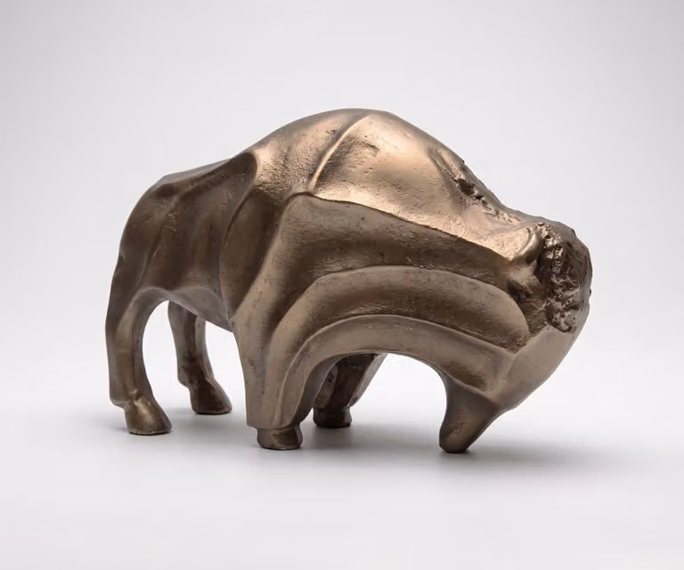 Delife Beeldje Taurus Aluminium Aurum Satin B: 12 cm, D: 28 cm, H: 18 cm
