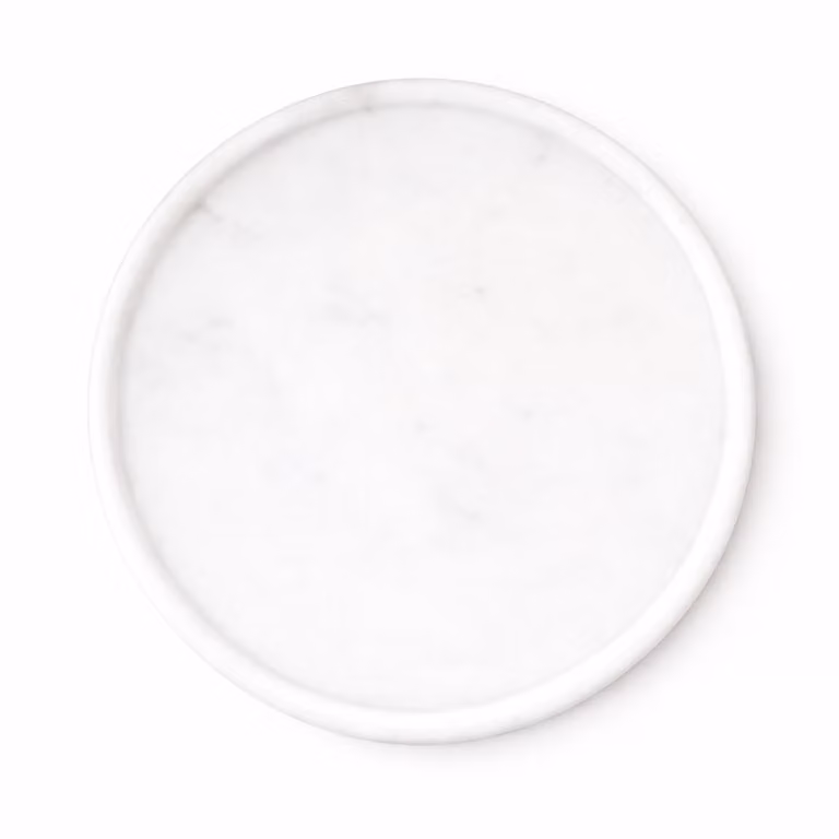 Marmoree Marmeren Dienblad Rond Wit Natuursteen 30 cm
