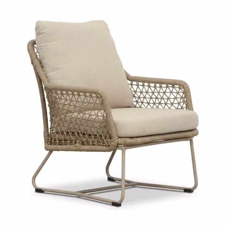 Gianna low dining tuinstoel - Sandstone - Aluminium en touw