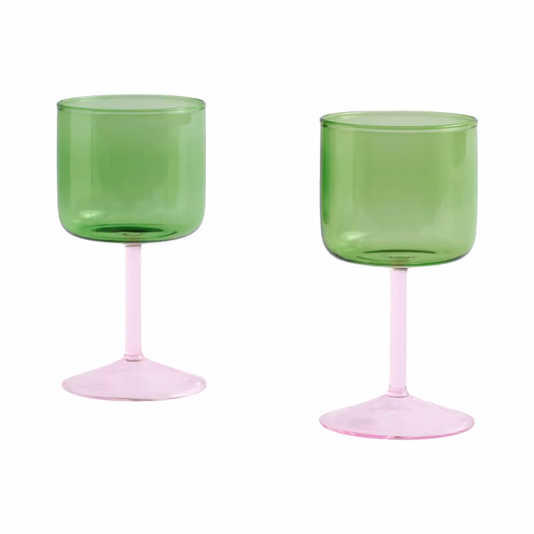 HAY Tint wijnglas 2-pack Groen-roze 250 ml