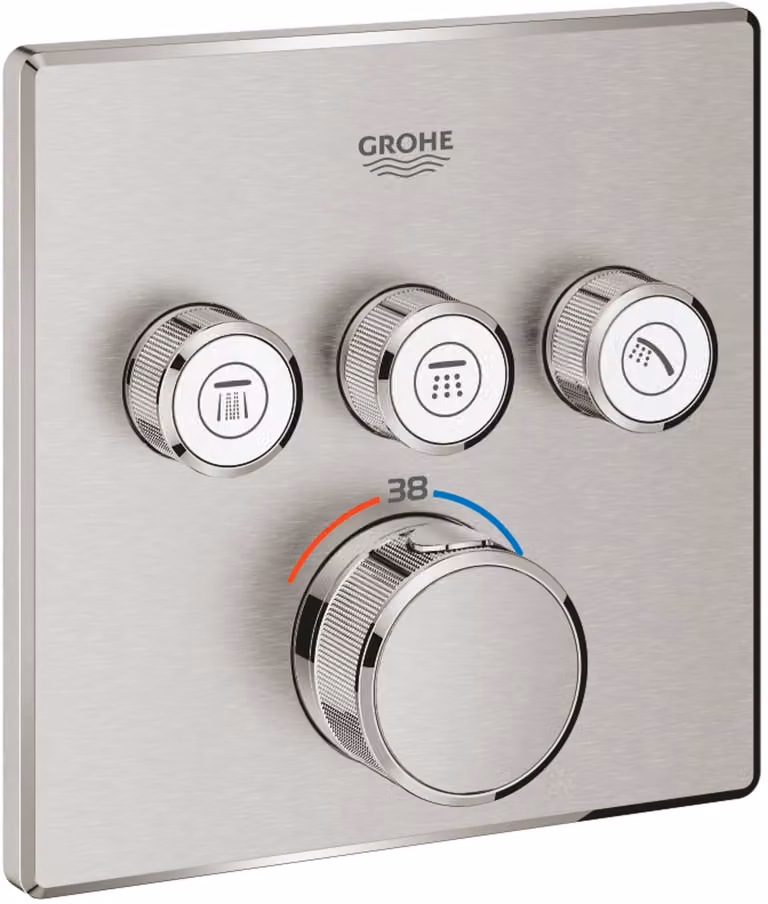 Grohe Grohtherm SmartControl Ocel Thermostaatkraan met Safety Stop