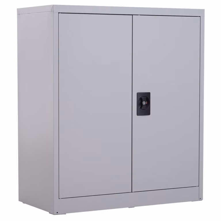 Vinsetto Archiefkast Grijs - Multifunctionele Stalen Kast met Verstelbare Plank en Slot