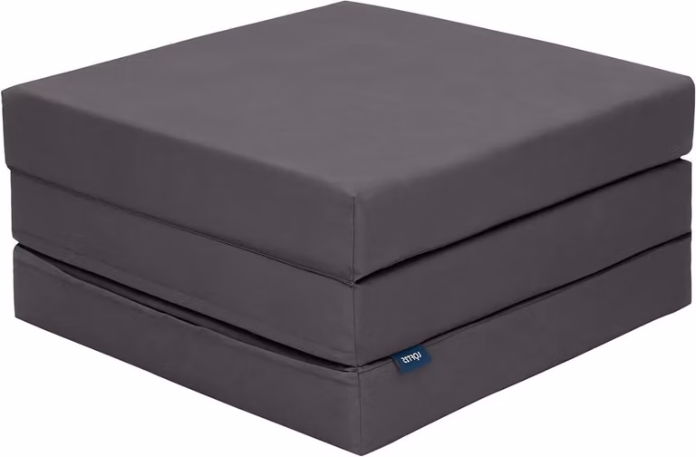 Opvouwbaar Matras Z Bed Futon - Waterbestendig Polyester - Donkergrijs - B/D/H: 64,5 x 193 x 10 cm
