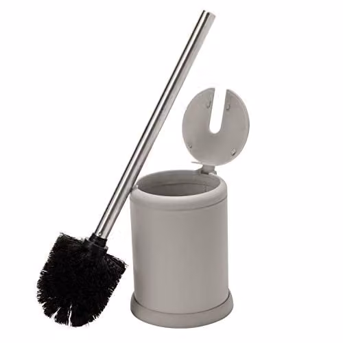 Bath Bliss Toiletborstel met houder, mat grijs, ijzer