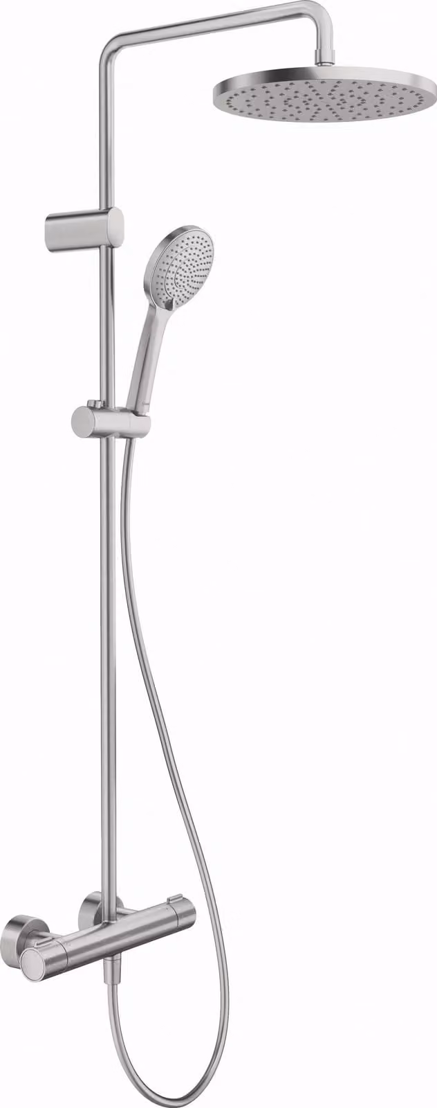Duravit douche systeem 1000 MinusFlow thermostaatkraan, roestvrij staal, geborsteld