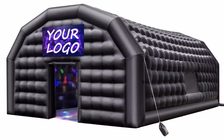 VEVOR Opblaasbare feesttent met 1100W ventilator en zandzakken, zwart, B/D/H: 9 x 6 x 4 m