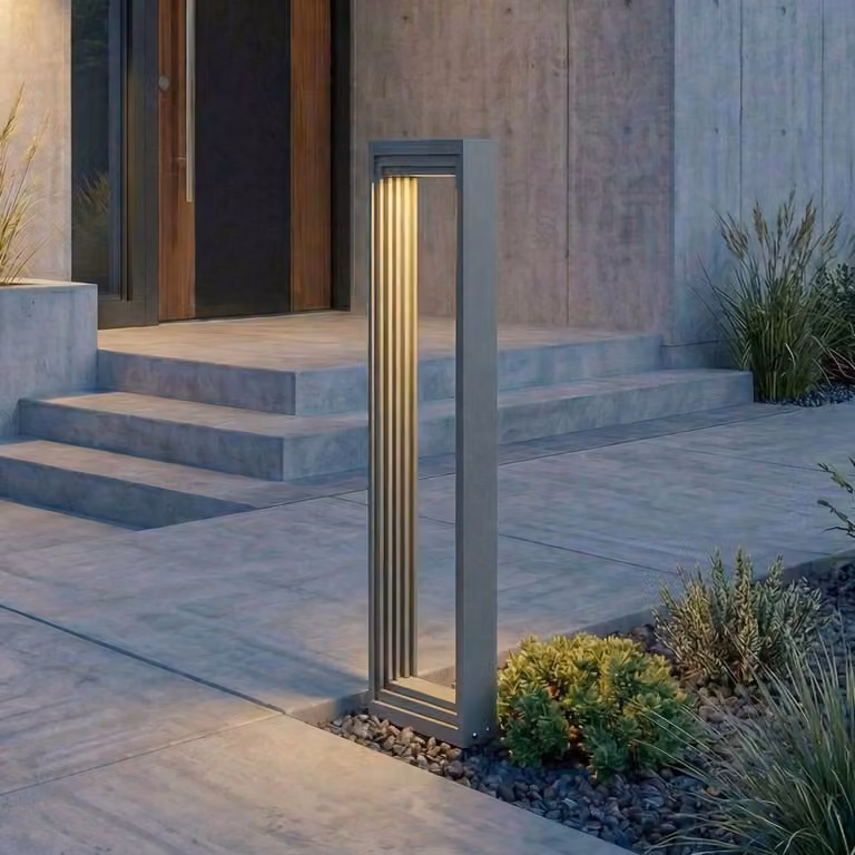 Lucande LED tuinpadverlichting modern grijs zwart metaal glas Hoogte: 60 cm IP65