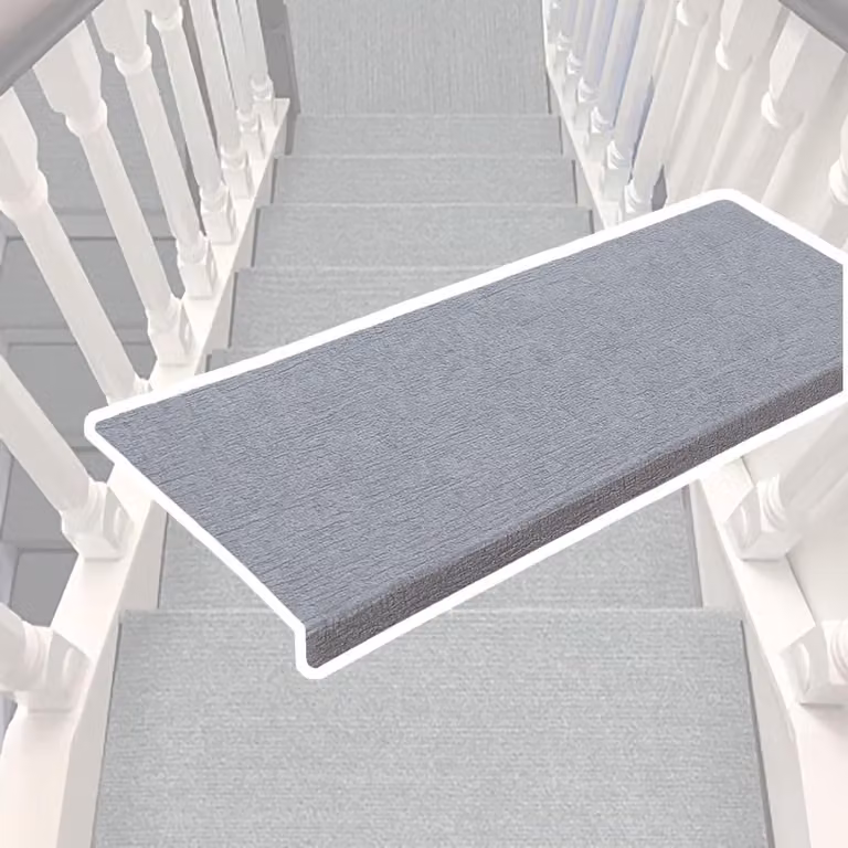Set van 12 zelfklevende antislip trapmatten in grijs bruin beige, breedte: 55 cm