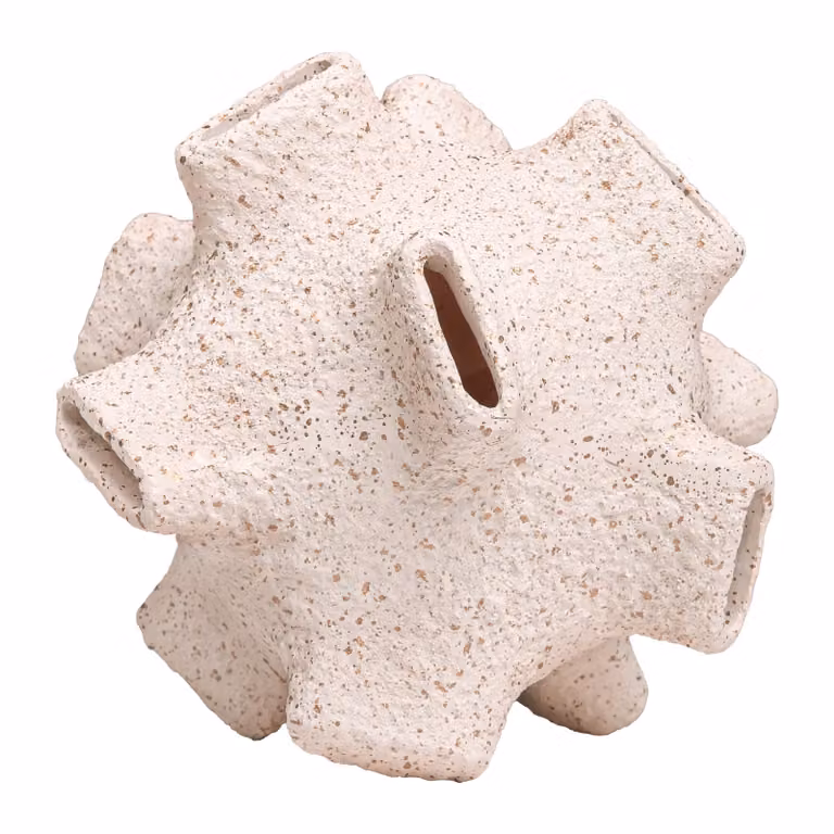QUVIO Beige ornament - Decoratief keramiek object voor op tafel