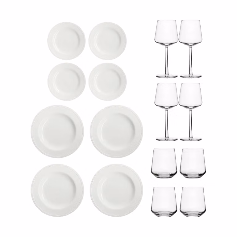 Iittala Essence & Dots dinerstartset 32-delig - Crèmewit
