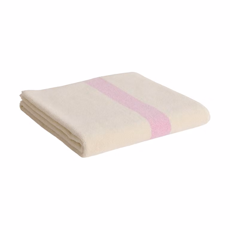 HAY Stripe handdoek Cool pink, 70 x 140 cm
