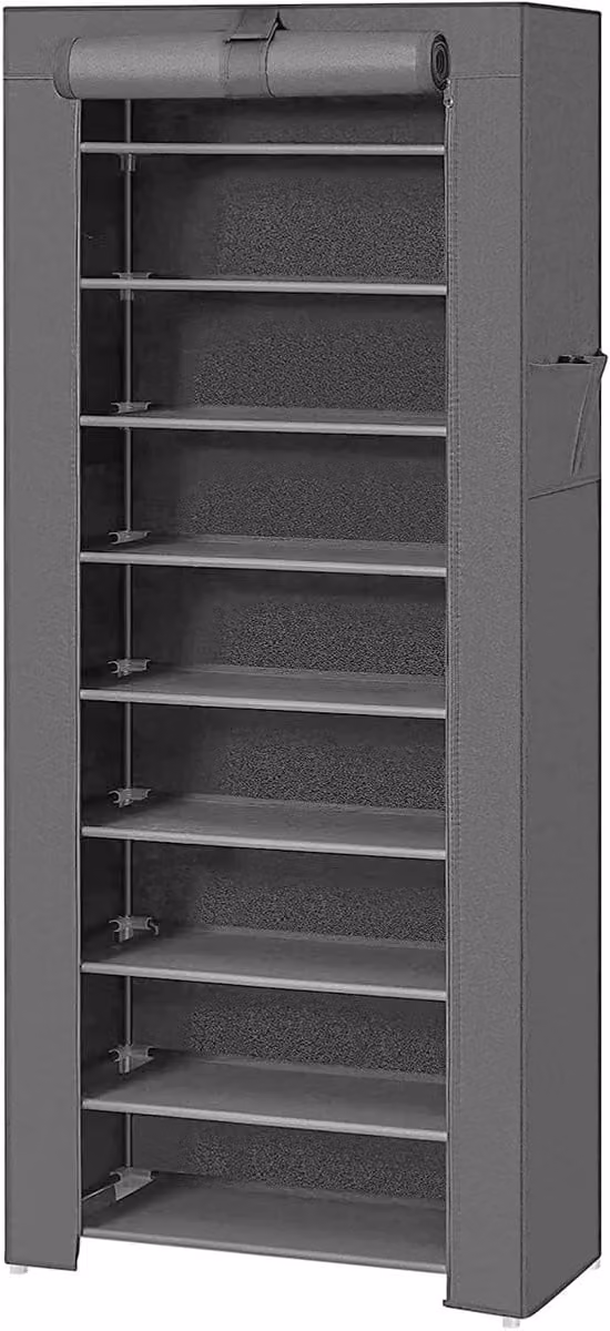 Donkergrijze opbergkast en garderobekast voor de slaapkamer, hal of kinderkamer, B/D/H: 60 x 30 x 160 cm