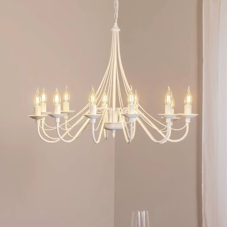Aldex Rosa Kroonluchter - Wit en Roze - Dimbaar - Metaal en Glas
