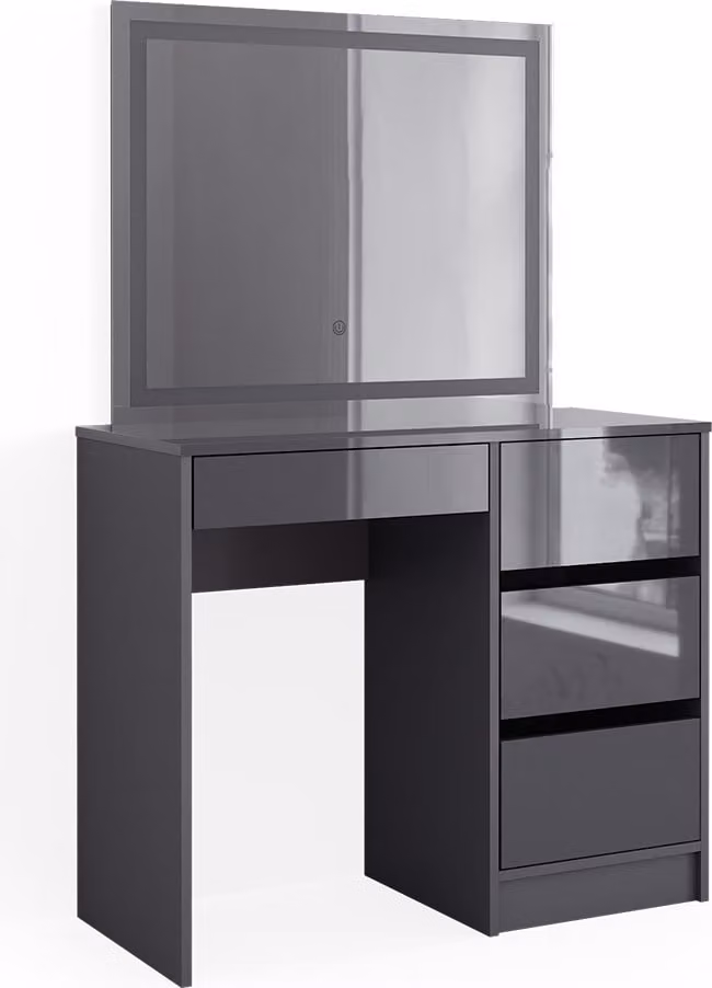 Vicco Kaptafel Sherry Antraciet met LED-spiegel, Model 40843, Breedte: 90 cm