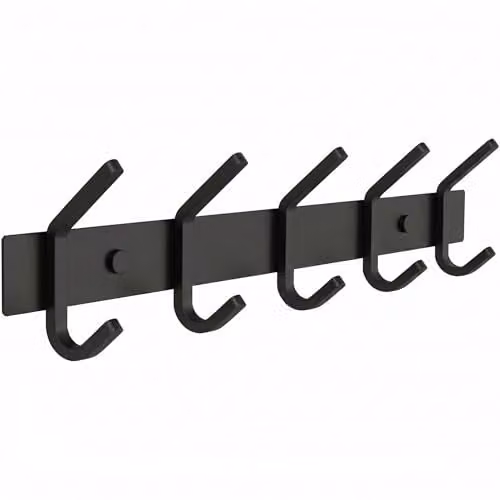 SAYONEYES Kapstok Wandhouder met 5 dubbele haken, Roestvrij staal SUS304, Matte afwerking, Breedte: 35 cm