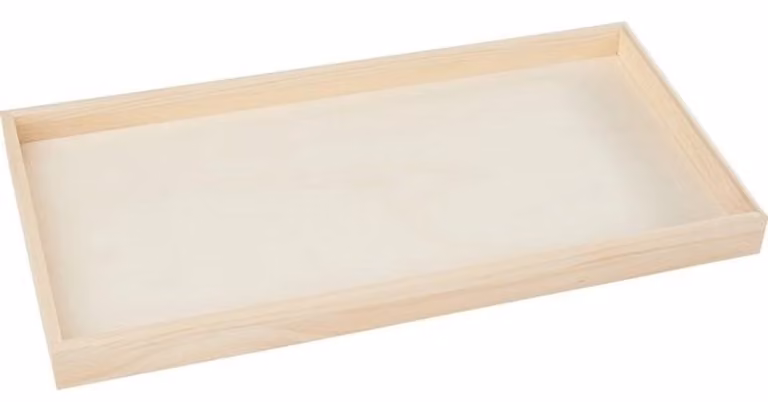 Rechthoekig houten dienblad als decoratieve plank, onbewerkt hout, B: 40 cm, D: 20 cm