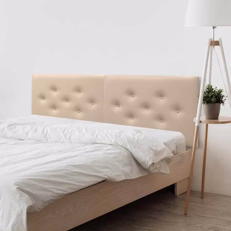 Beige gestoffeerd hoofdbord voor uw bed, vlekbestendige stof, 180 x 50 cm