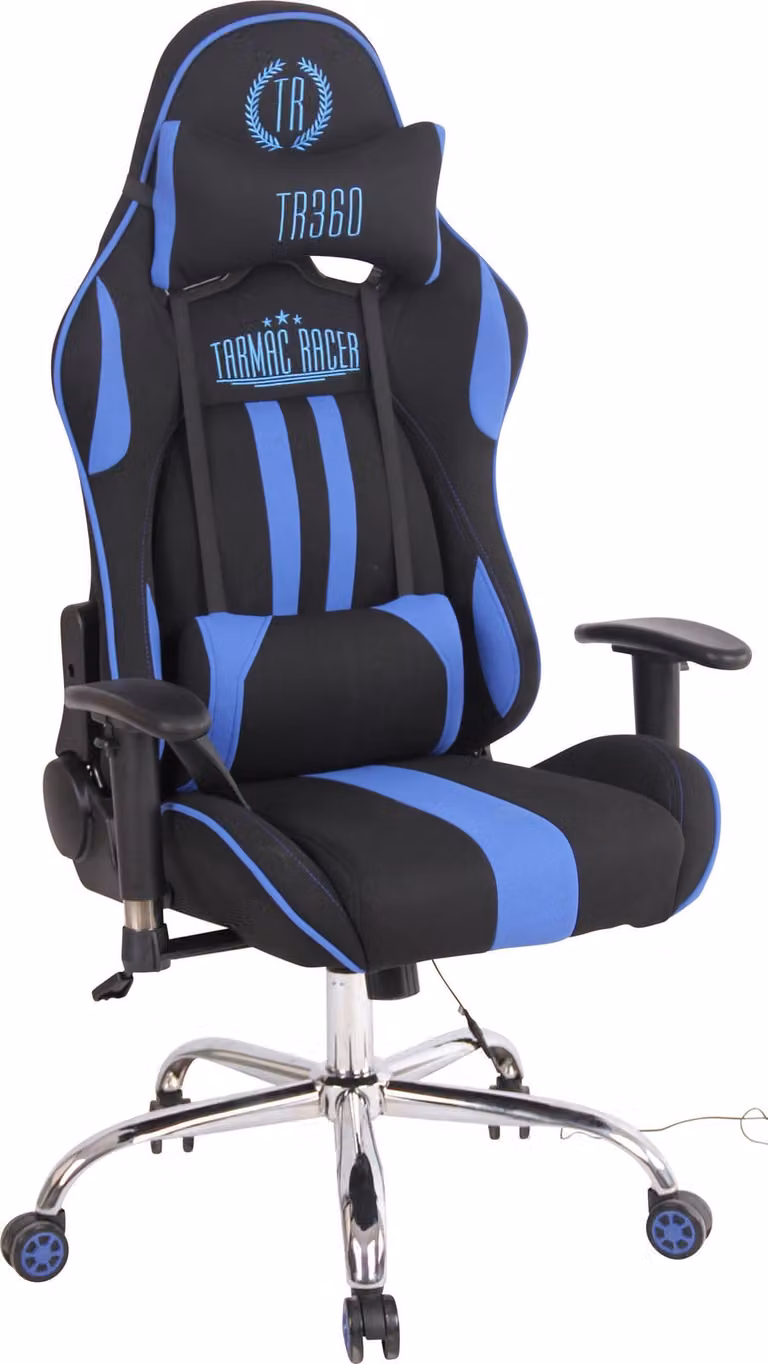 CLP Gaming bureaustoel Limit XM met massagefunctie, stof, zwart/blauw
