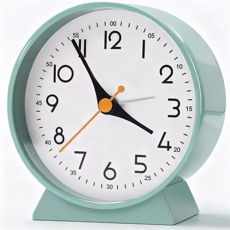 Kleine retro analoge wekker zonder alarm voor op je bureau of nachtkastje