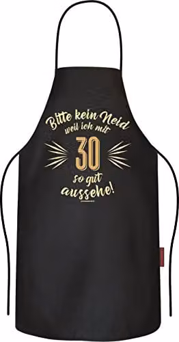 RAHMENLOS BBQ grillschort 30e verjaardag - Zwart - XL