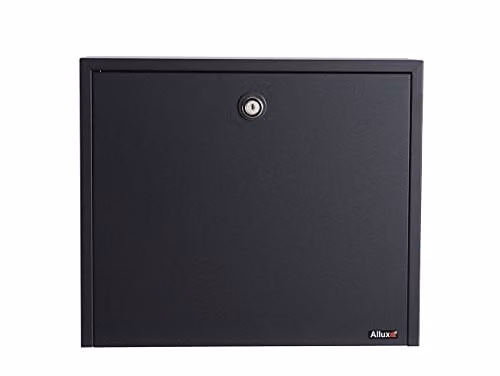 Allux LT150S F47273 Brievenbus en pakketdoos, waterdicht en afsluitbaar, zwart, B/D/H: 39 x 33 x 15 cm