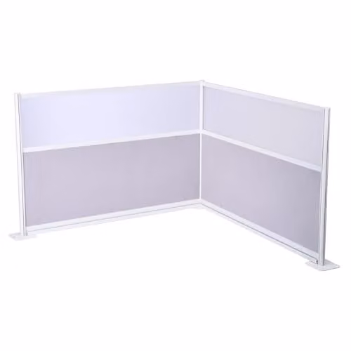 VEVOR Set van 2 vrijstaande privacyscheidingswanden met matte acrylramen en achterpaneel, beige/wit, Hoogte: 183 cm, Breedte: 122 cm