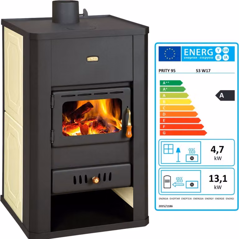 Prity S3 W17 Watervoerende houtkachel 4,7 + 13,1 kW