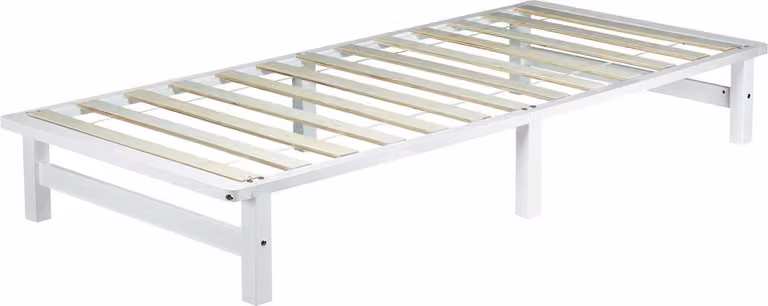 Homestyle4u Paletbed van massief hout, wit, 90 x 200 cm