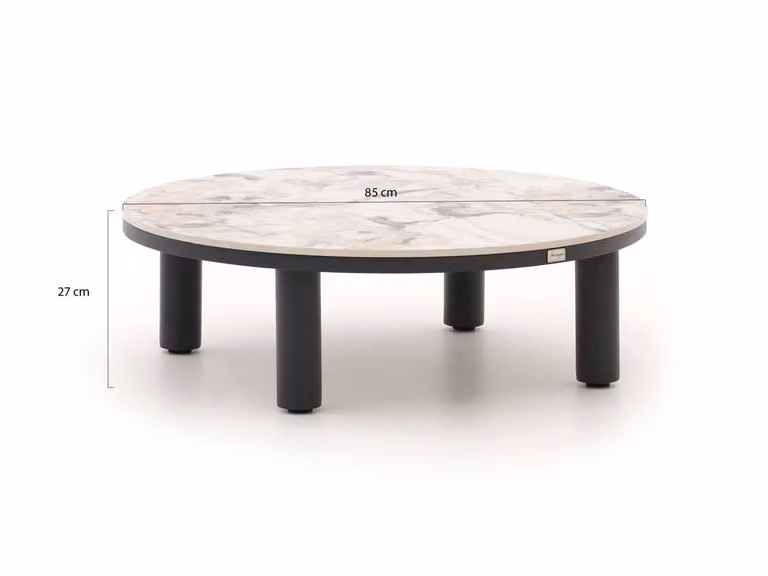 Bellagio Loungetafel Bellagio Rond Tuintafel Sintered Stone Grijs Diameter: 85 cm