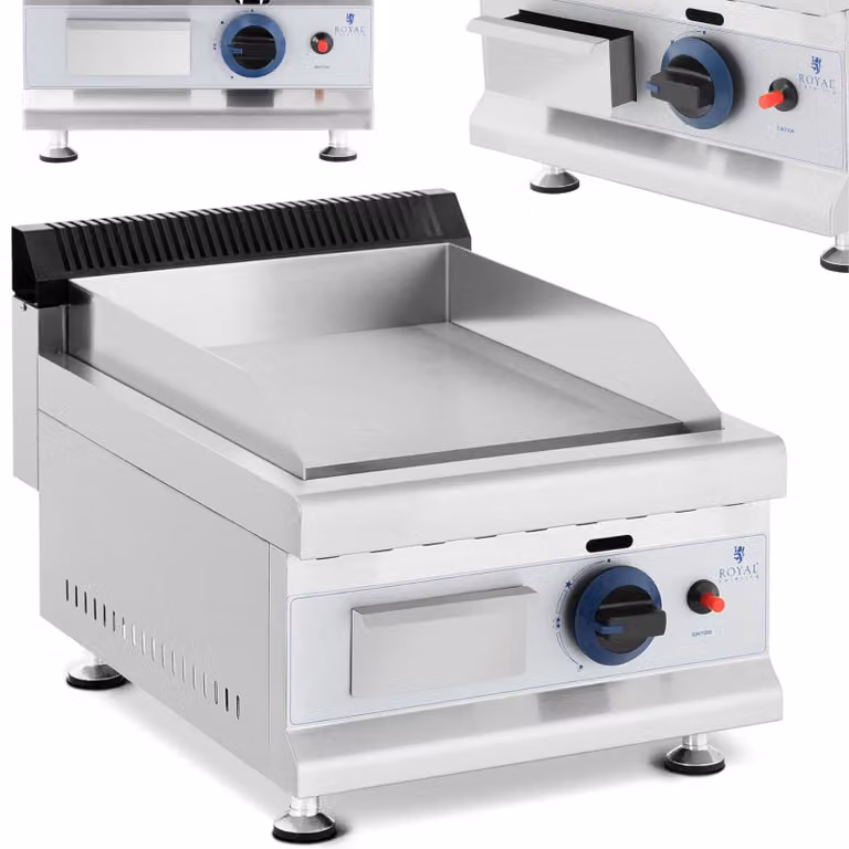 Royal Catering Expondo Royal Catering tabletop gasgrill met glad oppervlak, 3000 W, voor propaan of butaan, 35 x 40 cm