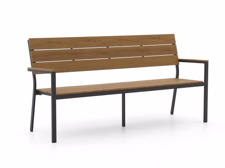 Bellagio Parkbank voor 3 personen - Aluminium met houtlook - Grijs/Bruin