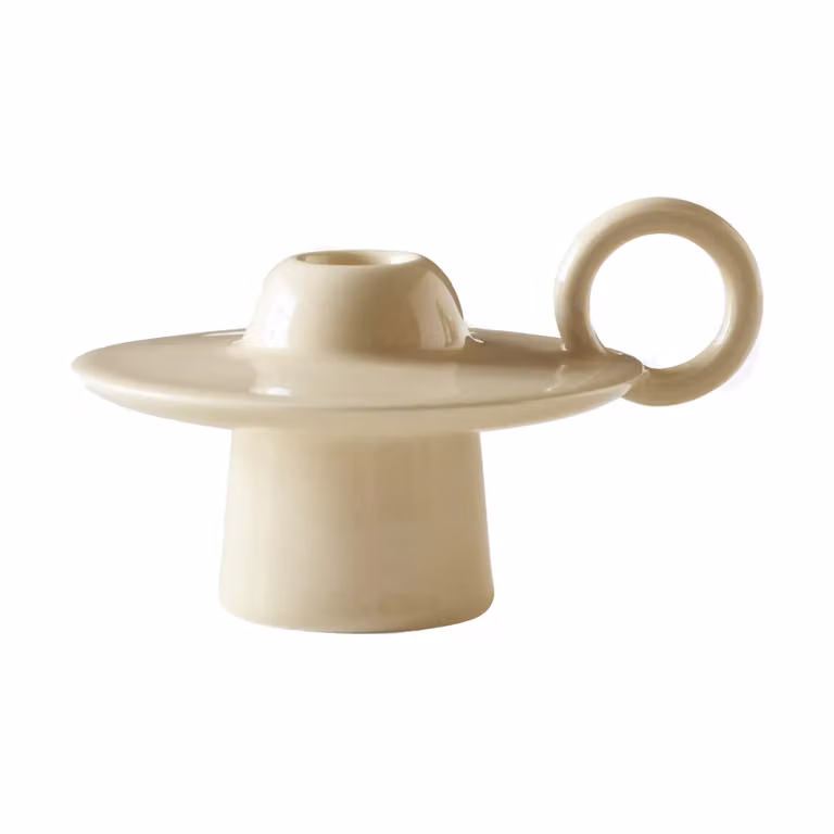 &Tradition Momento JH39 kaarsenhouder voor stompkaarsen in beige keramiek