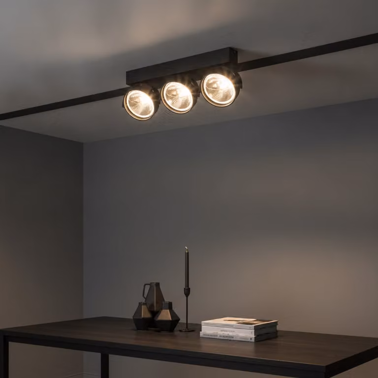 Artdelight Dutchess 12 volt opbouwspot 3-lichts, zwart