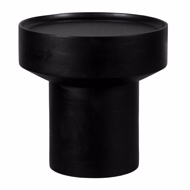 Lewis & Loft Bijzettafel Luus - Rond - Zwart - FSC mangohout - ⌀50 cm