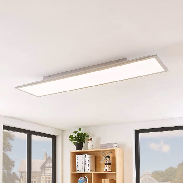 Lindby Modern LED-paneel wit, kunststof, voor keuken of kantoor, B: 29,6 cm, D: 29,6 cm, H: 7,3 cm