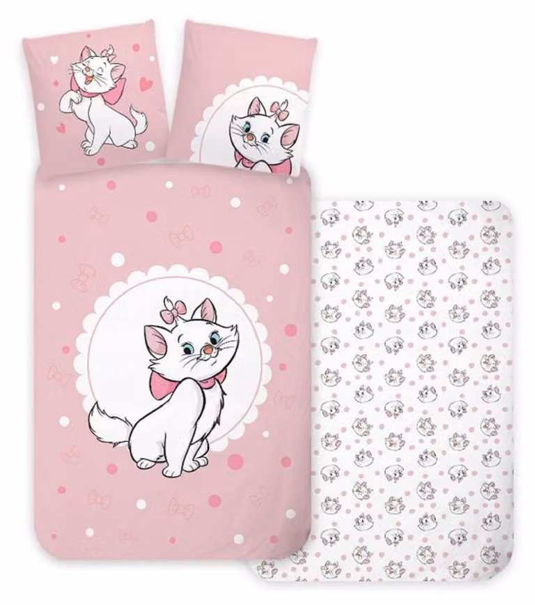 Disney Aristokatten beddengoedset voor kinderen, kussensloop 80 x 80 cm en dekbedovertrek 135 x 200 cm