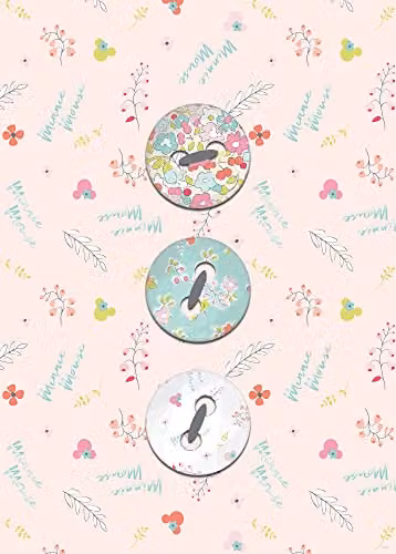 Komar Minnie Mouse Buttons Kunstdruk Poster, Multicolour, Breedte: 50 cm, Hoogte: 70 cm